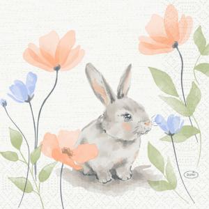 Serviette Ouate Bunny Bloom 33 x 33 Cm - Paquet de 50