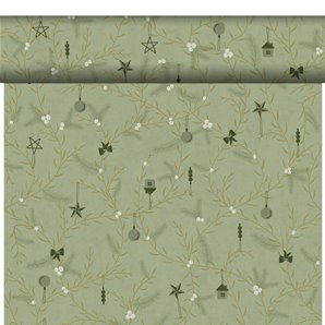 CHEMIN DE TABLE DUNICEL PISTACHIO NOEL - 24 METRES