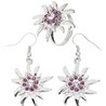 BOUCLES D'OREILLES ET BAGUE EDELWEISS