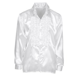 CHEMISE DISCO BLANCHE A JABOT TAILLE XL