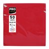 SERVIETTES PAPIER ROUGE 20X20CM - PAQUET DE 50