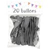 BALLONS ARGENT EN LATEX 25 CM - SACHET DE 20