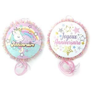 PINATA ANNIVERSAIRE LICORNE 31 CM A TIRER