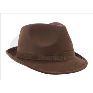 CHAPEAU BAVAROIS BRUN IMITATION CUIR