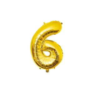 BALLON ALU OR 86 CM - CHIFFRE 6