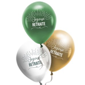 BALLONS JOYEUSE RETRAITE EN LATEX - SACHET DE 8