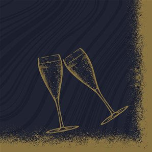 SERVIETTES DUNISOFT SPARKLY NOIR - PAQUET DE 60