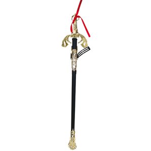 EPEE MOUSQUETAIRE EN PLASTIQUE AVEC FOURREAU 67 CM