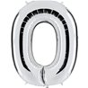 BALLON CHIFFRE 0 ALU METAL ARGENT 40 CM