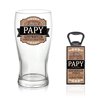 VERRE A BIERE ET DECAPSULEUR PAPY