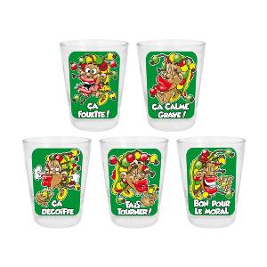 Shooter En Verre Rasta - Lot De 5