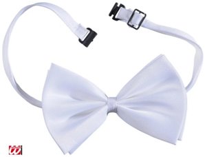 NOEUD PAPILLON BLANC EN POLYESTER 10 X 6 CM