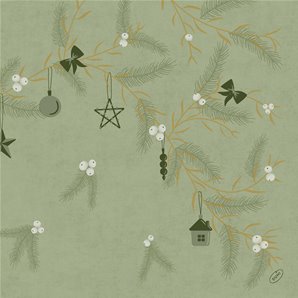 SERVIETTES DUNISOFT PISTACHIO NOEL - PAQUET DE 60