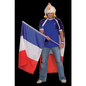 DRAPEAU FRANCE 60 X 90 CM AVEC HAMPE PLASTIQUE