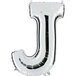 BALLON LETTRE J ALU METAL 36 CM