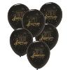BALLONS JOYEUX ANNIVERSAIRE NOIR/OR 30 CM - SACHET DE 6